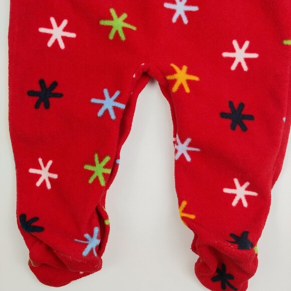Disney Baby Red Fleece Footie Mickey Mouse and Pluto Pajama 3-6 Months - Picture 6 of 10